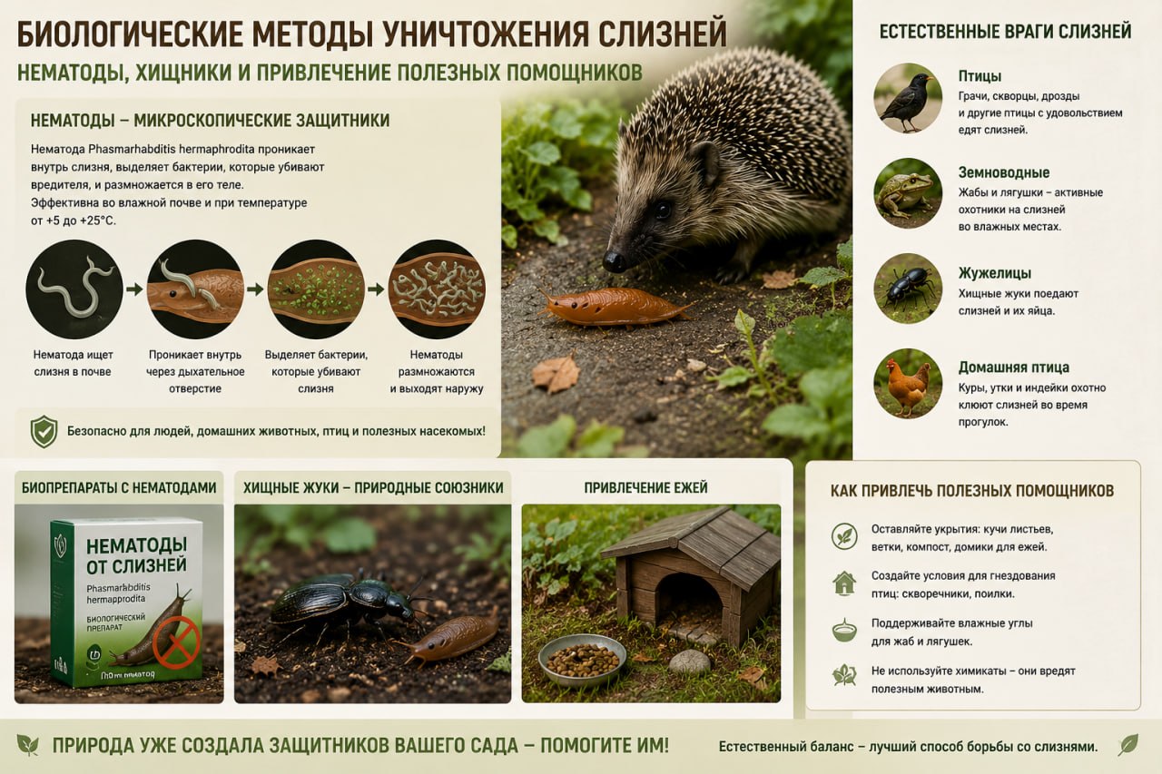 Биологические методы уничтожения слизней
